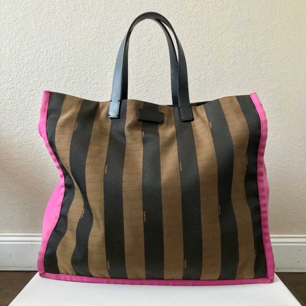 Pre-Loved Fendi Canvas Shopping Tote